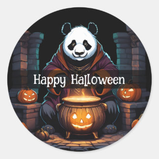 Pegatina Redonda Halloween Panda