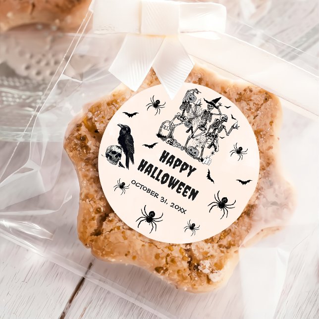 Pegatina Redonda Halloween Party Adulto Vintage Gothic Skull (Subido por el creador)