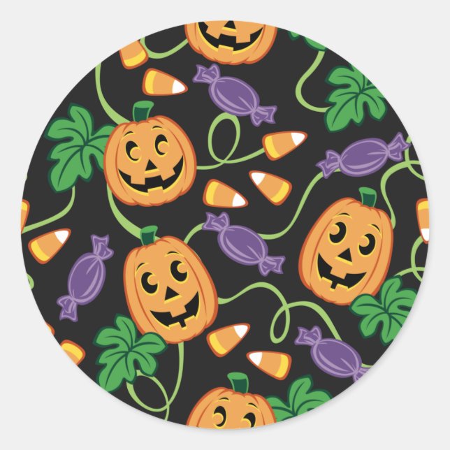 PEGATINA REDONDA HALLOWEEN PATTERN (Anverso)