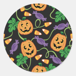 PEGATINA REDONDA HALLOWEEN PATTERN