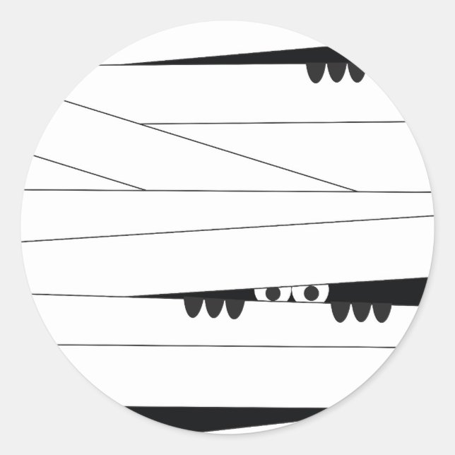 Pegatina Redonda Halloween Peeking Mummy (Anverso)