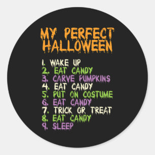 Pegatina Redonda Halloween perfecto come Chicas de vándalos