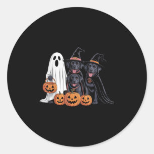 Pegatina Redonda Halloween Perro Negro Labrador Amantes de las cala