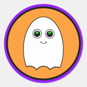 Pegatina Redonda Halloween Personalizado Ghost
