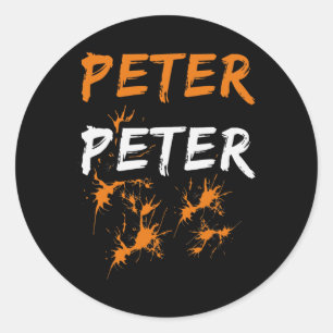 Pegatina Redonda Halloween Peter Pumpkin Comer Costume Parejas
