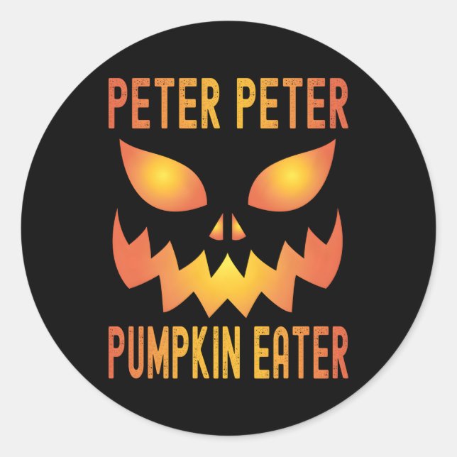 Pegatina Redonda Halloween Peter Pumpkin Eater (Anverso)