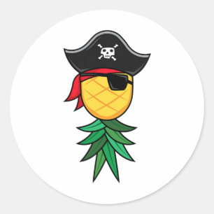Pegatina Redonda Halloween Pirate Upside Down Pineapple Swingers Li