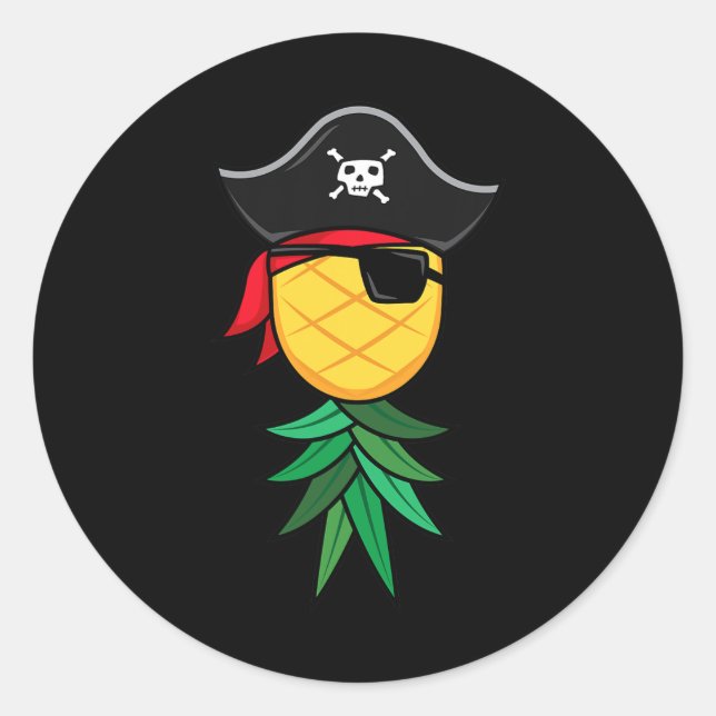 Pegatina Redonda Halloween Pirate Upside Down Pineapple Swingers Li (Anverso)