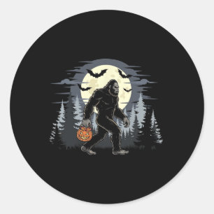 Pegatina Redonda Halloween Piscina En El Bosque Jack-o-l
