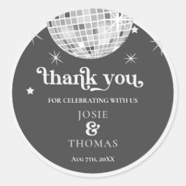 Pegatina Redonda Halloween Retro Disco Spiders & Disco Ball Boda