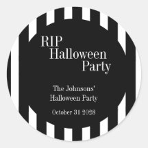 Halloween RIP Black and White Stripe Party
