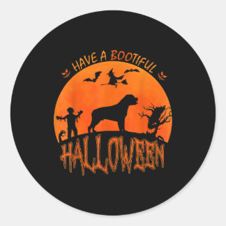 Pegatina Redonda Halloween Rottweiler Dog Funny Sasuy Costume Lover