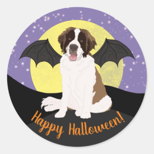 Pegatina Redonda Halloween Saint Bernard