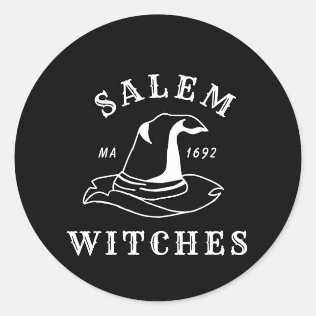 Pegatina Redonda Halloween, Salem Witches (Anverso)