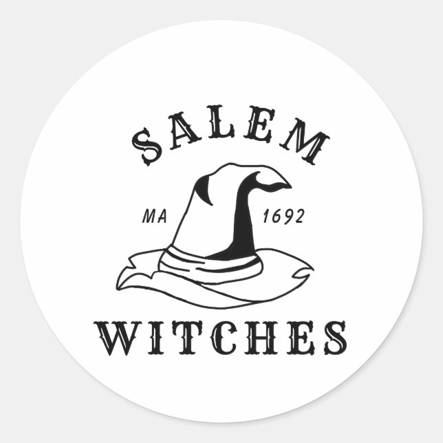 Pegatina Redonda Halloween, Salem Witches (Anverso)