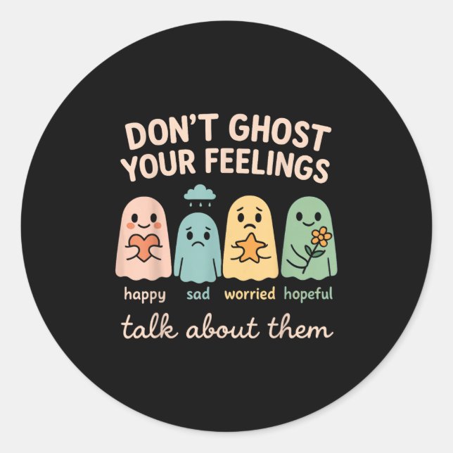 Pegatina Redonda Halloween School Psychologist Shirt Dont Ghost You (Anverso)