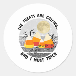 Pegatina Redonda Halloween Senderismo Graciosa excursión por la nat