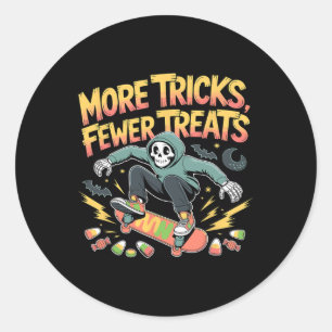 Pegatina Redonda Halloween Skateboard Tricks Skeleton Candon Youth