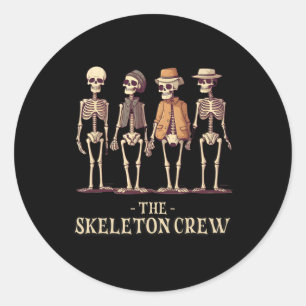 Pegatina Redonda Halloween Skeleton Crew