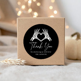 Pegatina Redonda Halloween Skeleton Hands Baby Shower