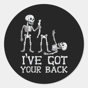 Pegatina Redonda Halloween Skeletons Tengo Tus Ck Costume Hombres Q