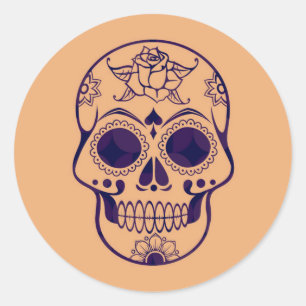 Pegatina Redonda Halloween Skull