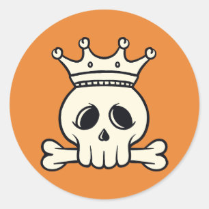 Pegatina Redonda Halloween Skull