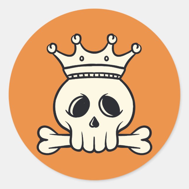 Pegatina Redonda Halloween Skull (Anverso)