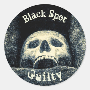 Pegatina Redonda Halloween Skull Black Spot Guilly