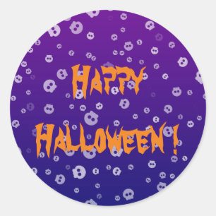 Pegatina Redonda Halloween Skulls