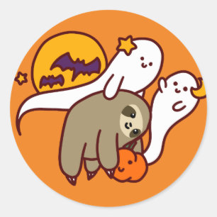 Pegatina Redonda Halloween Sloth