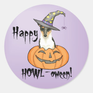 Pegatina Redonda Halloween Smooth Collie