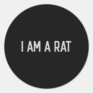 Pegatina Redonda Halloween soy un amante de Rat Fun Rats