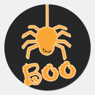Pegatina Redonda Halloween Spider Boo