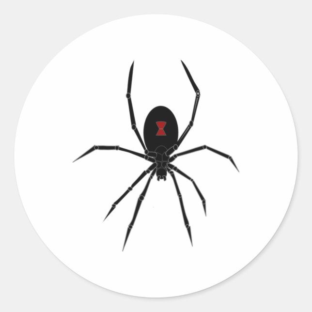 Pegatina Redonda Halloween Spider Redback Black Viuda Inspira Mujer (Anverso)