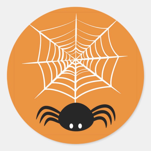 Pegatina Redonda Halloween Spider Web (Anverso)