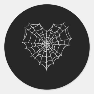 Pegatina Redonda Halloween Spider Web Costume Cute Heart Spider Web