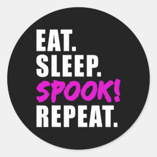 Pegatina Redonda Halloween Spook Disstume Spirit Ladies Mujeres Hom