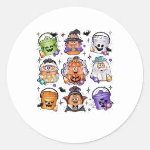 Pegatina Redonda Halloween Spooky Nugget Cute Sterrador personaje d
