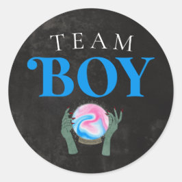 Pegatina Redonda Halloween Team Boy Género revela voto Fiesta