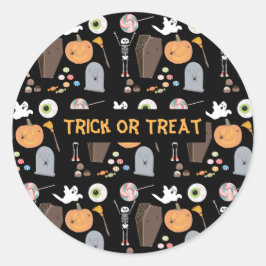 Pegatina Redonda Halloween: Trick o trata niños
