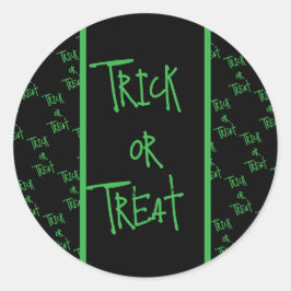 Pegatina Redonda Halloween trick or treat black and green