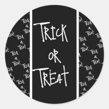 Halloween trick or treat black and white