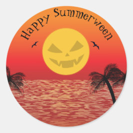 Pegatina Redonda Halloween tropical