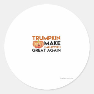Pegatina Redonda Halloween Trumpkin Funny - Classic Maga Costume De