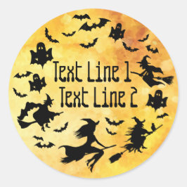 Pegatina Redonda Halloween tu texto personalizado