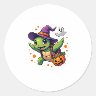 Pegatina Redonda Halloween Turtle Tortoise Costume Hombres Mujeres