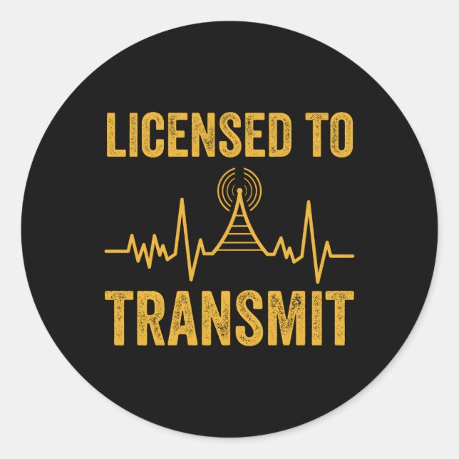 Pegatina Redonda Ham Radio Para Transmitir Radio Amateur (Anverso)