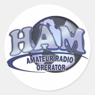 Pegatina Redonda HAM WORLD LOGO Radio Amateur