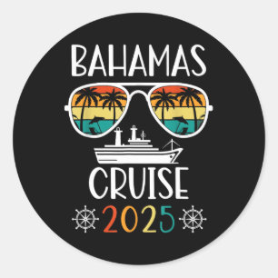 Pegatina Redonda Hamas Crucero 2025 Viaje de Vacaciones Grupo Famil